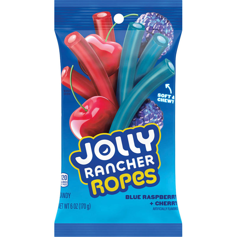 Jolly Rancher Blue Raspberry And Cherry Ropes 6oz Bag