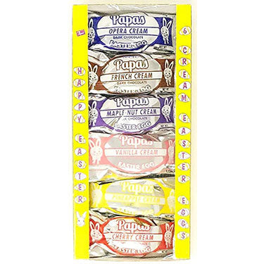 Papas Chocolate Covered Assorted Opera Cream Eggs 6ct Box