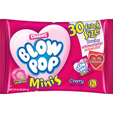 Charms Valentines Blow Pop Minis Snack Size 8.5oz Bag