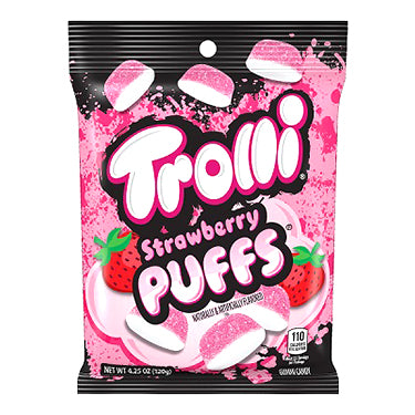 Trolli Strawberry Puffs 4.25oz Bag Expires April 14th 2026