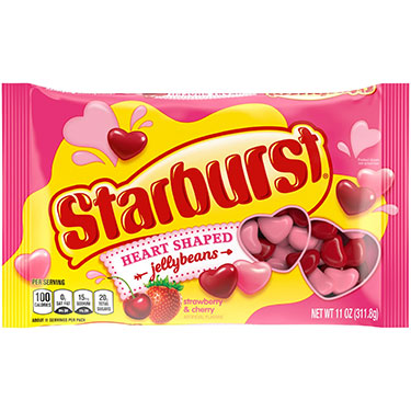Starburst Valentines Heart Shaped Jelly Beans 11oz Bag