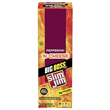 Slim Jim Big Boss Pepperoni n Cheese 18ct Box Expires April 24th 2026