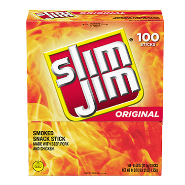 Slim Jim Original 0.44oz 100ct Box Expires September 17th 2026