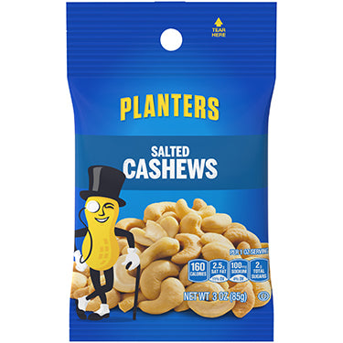 Planters Salted Cashews 3oz Bag Expires August 28th 2026