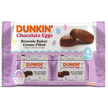 Dunkin' Easter Brownie Batter Creme Filled Milk Chocolate Eggs 6ct 6.6oz Bag