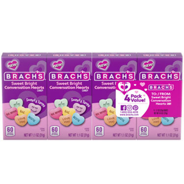 Brachs Sweet Bright Conversation Heart Boxes 4ct