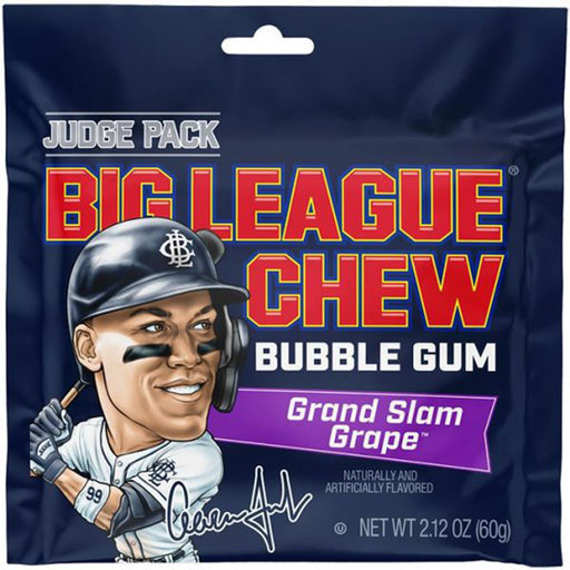 Big League Chew Aaron Judge Grand Slam Grape Bubble Gum, 2.12 oz Pouch
