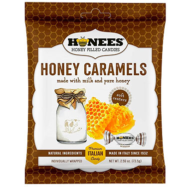 Honees Honey Caramels 2.59oz Bag