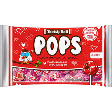 Tootsie Roll Valentines Cherry Pops 9.6oz Bag