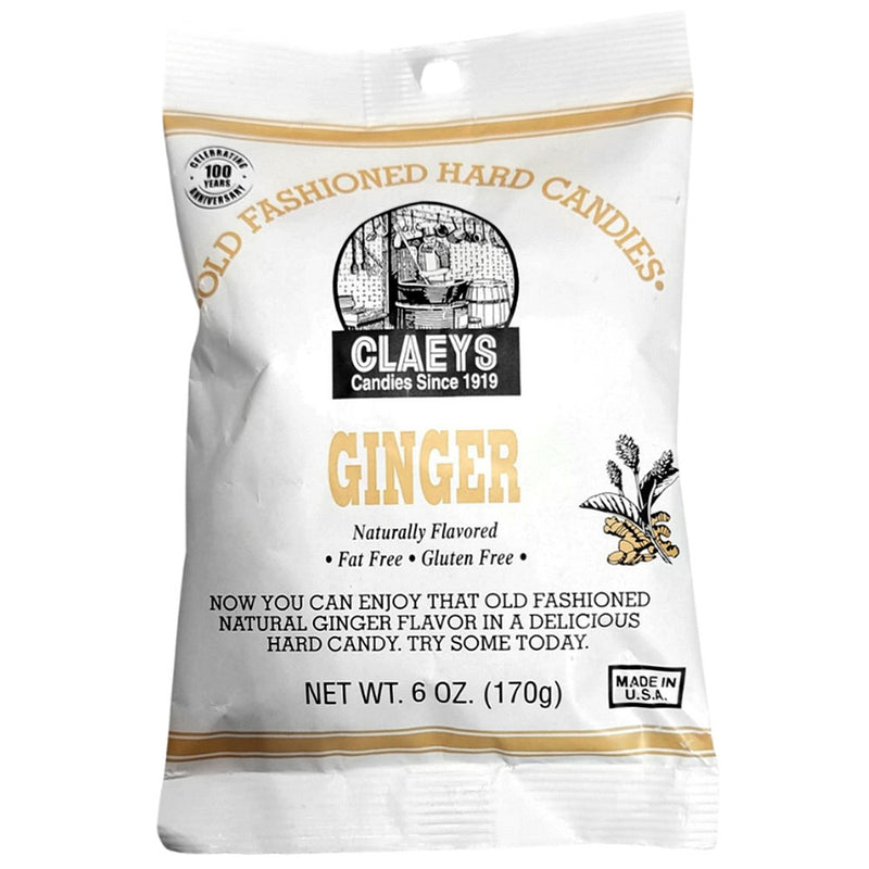 Claeys Old Fashioned Hard Candy Natural Ginger 6oz Bag