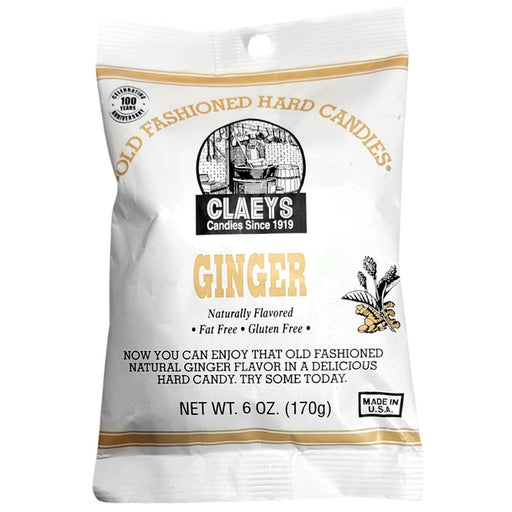 Claeys Old Fashioned Hard Candy Natural Ginger 6oz Bag