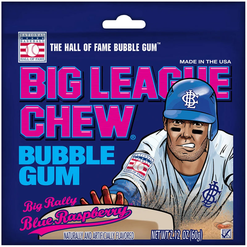 Big League Chew Big Rally Blue Raspberry Bubble Gum, 2.12 oz, 3 Pack