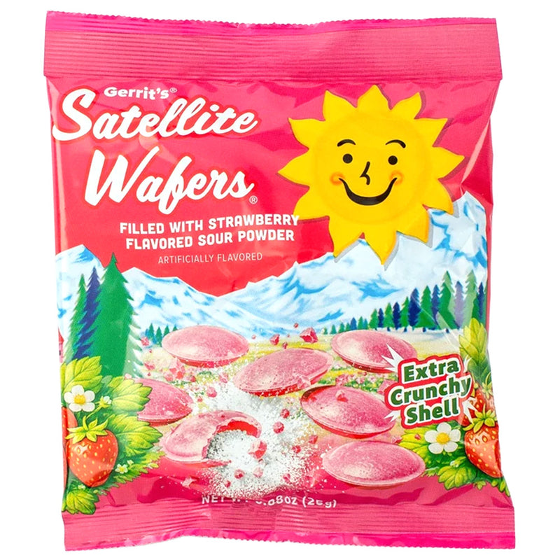 Gerrits Satellite Wafers Crunchy Strawberry 0.88oz Bag