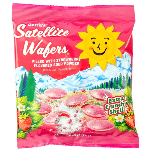 Gerrits Satellite Wafers Crunchy Strawberry 0.88oz Bag