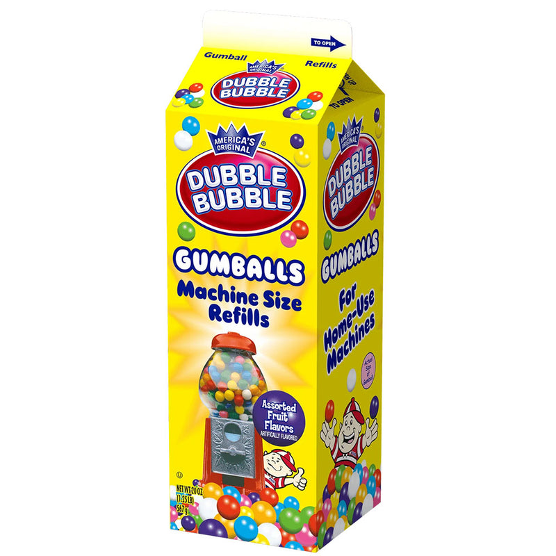 Dubble Bubble Assorted Gumballs Refill 20oz Carton 24pk