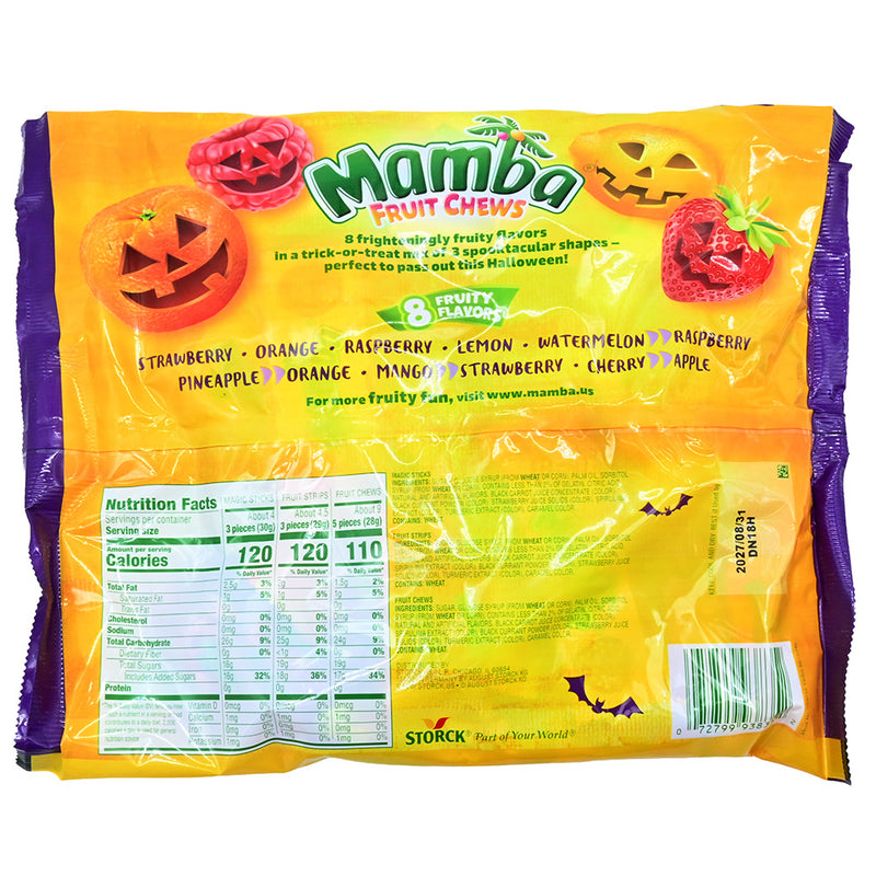 Mamba Assorted Fruit Chews Halloween Trick Or Treat 45ct Bag