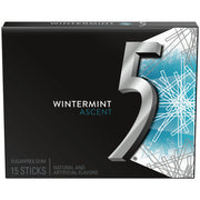 5 Gum Wintermint Ascent Sugar Free Chewing Gum, 15 Sticks 10 Pack