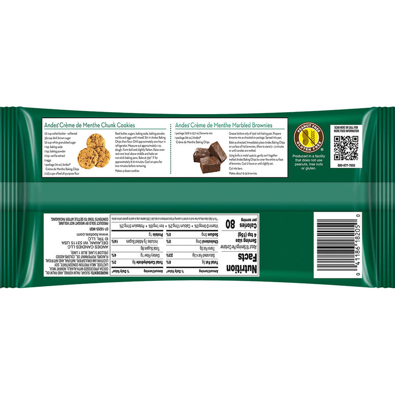 Andes Creme De Menthe Baking Chips 10oz Bag, Pack of 12