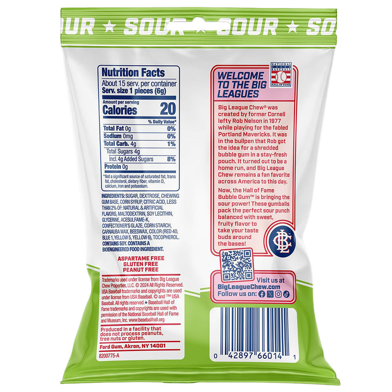 Big League Chew Sour Gumballs Assorted 3oz Bag