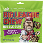 Big League Chew Swingin' Sour Apple Bubble Gum, 2.12 oz, 12 Pack Box