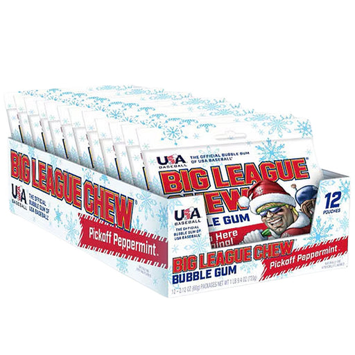 Big League Chew Christmas Pickoff Peppermint 12ct Box