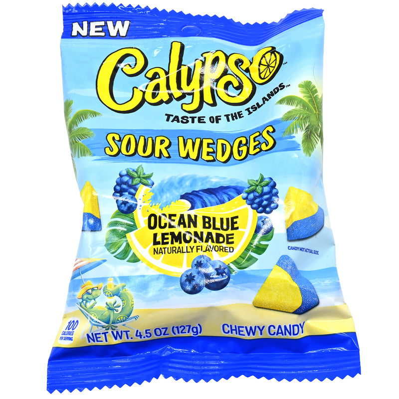 Calypso Sour Wedges Ocean Blue Lemonade 4.5oz Bag