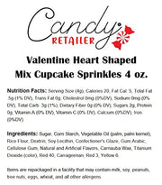 Candy Retailer Valentine Heart Shaped Mix Cupcake Sprinkles 4 oz.