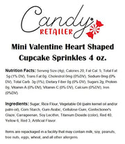 Candy Retailer Mini Valentine Heart Shaped Cupcake Sprinkles 4 oz.