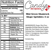 Candy Retailer Mini Green Shamrock Shape Sprinkles 4 oz