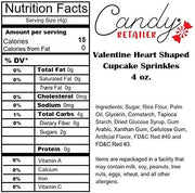 Candy Retailer Valentine Heart Shaped Cupcake Sprinkles 4 oz.