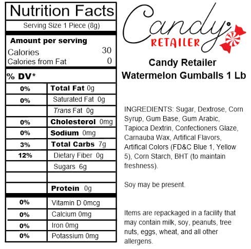 Dubble Bubble 1 Inch Gumballs Watermelon 1 lb