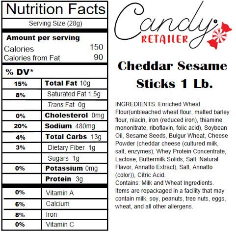 Sesame Sticks Cheddar 1 Lb