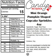 Candy Retailer Mini Orange Pumpkin Shaped Cupcake Sprinkles 4oz