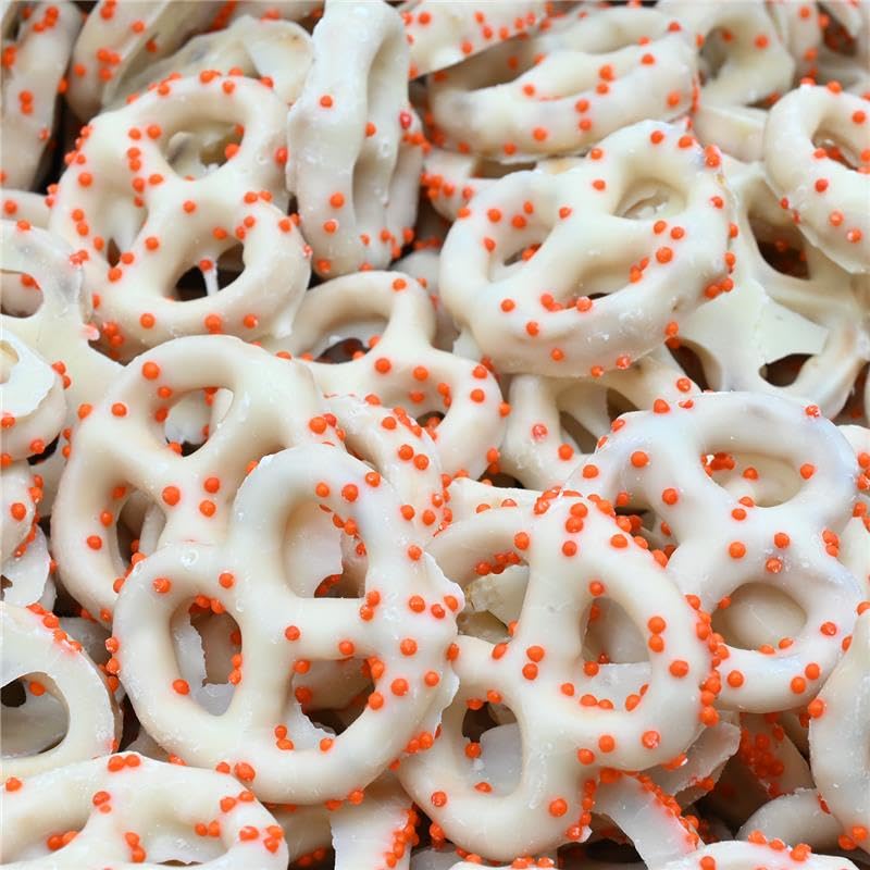 Hayden Valley Fall Orange Nonpareil Yogurt Coated Pretzels 1 lb.