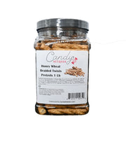 Candy Retailer Honey Wheat Braided Twists Pretzels 1 Lb Jar