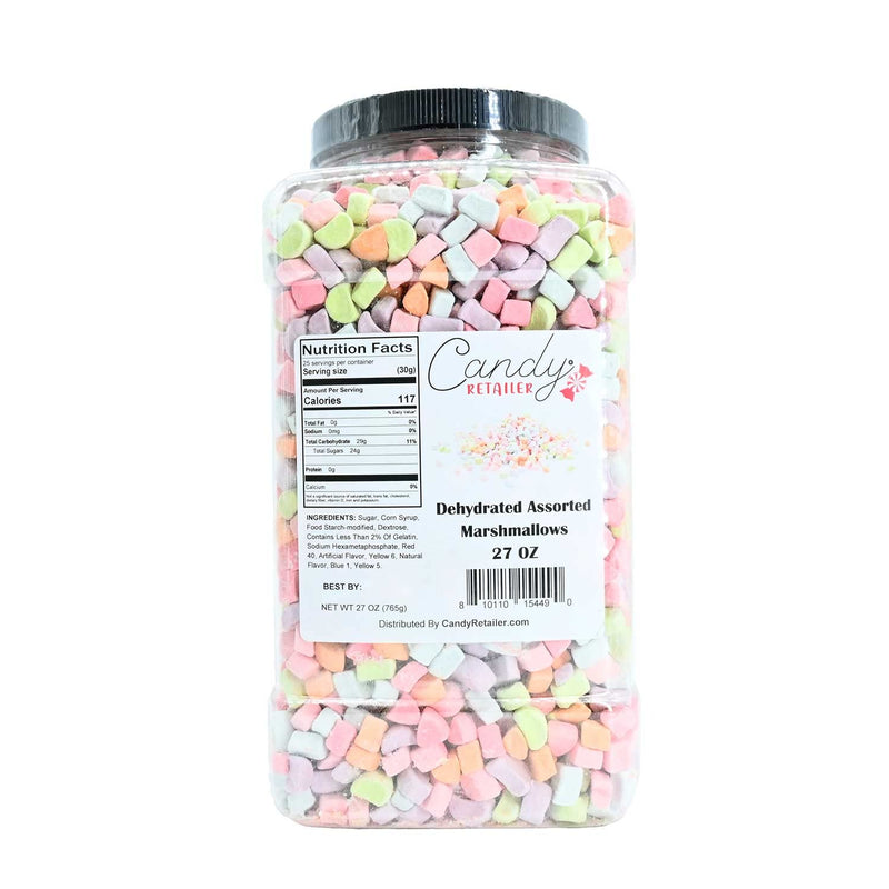 Candy Retailer Dehydrated Assorted Marshmallows 27oz Jar