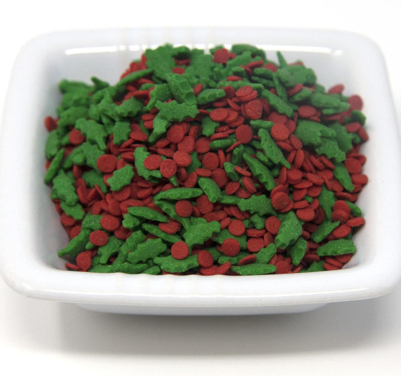 Candy Retailer Sprinkles Christmas Holly Leaves Cupcake Sprinkles 4oz