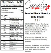 Candy Retailer Jumbo Jelly Beans Black Licorice 1 Lb