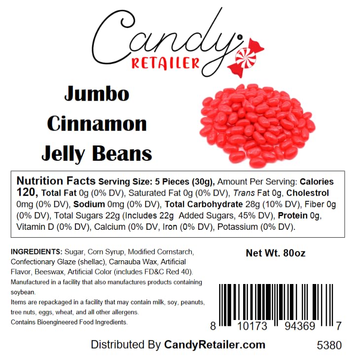 Candy Retailer Jumbo Jelly Beans Cinnamon 5 Lb