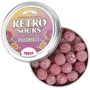 Retro Sours Passionfruit Hard Tangy Candy, 2.12oz Tin