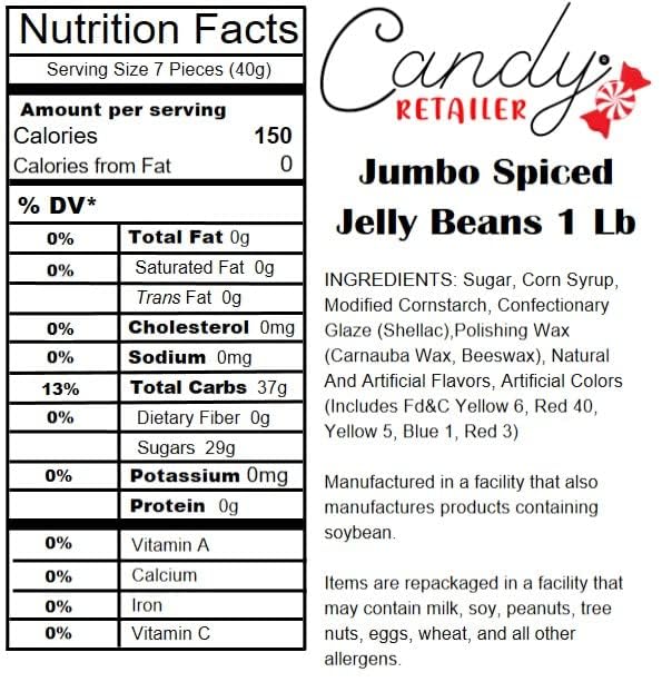 Candy Retailer Jumbo Jelly Beans Spiced 1 Lb