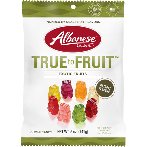 Albanese True To Fruit Exotic Fruits Gummi Bears 5oz Bag