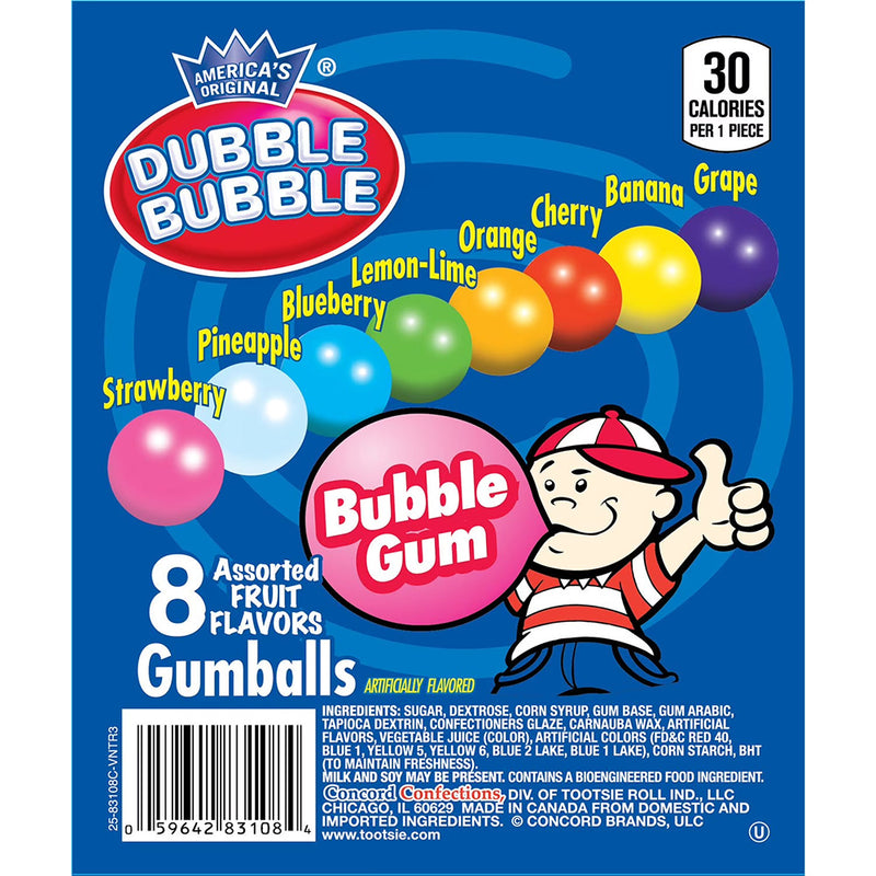 Dubble Bubble Assorted Gumballs 850ct Box