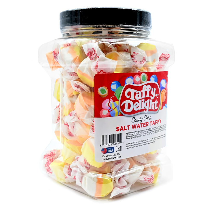 Taffy Delight Candy Corn Salt Water Taffy 16oz Jar