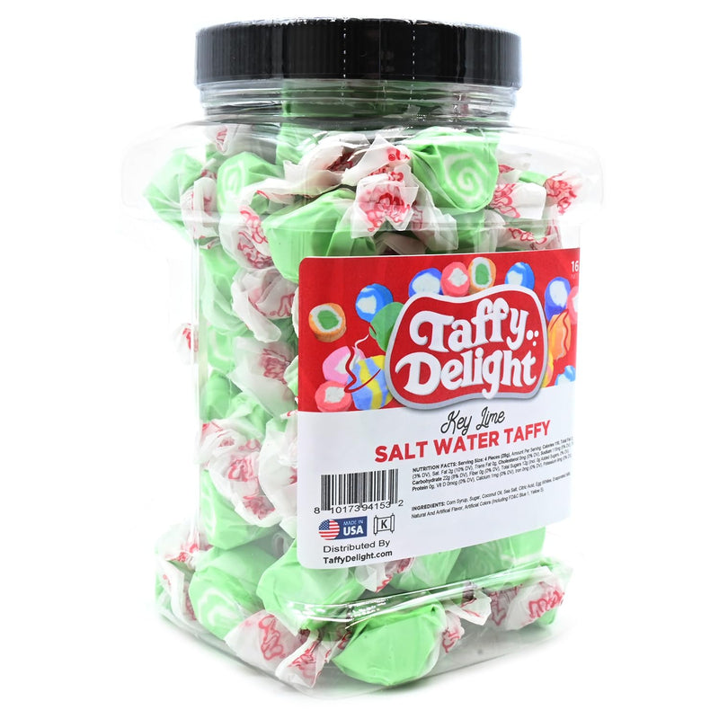 Taffy Delight Key Lime Salt Water Taffy 16oz Jar