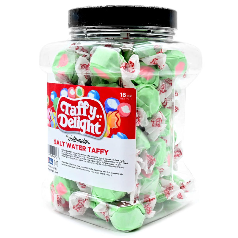 Taffy Delight Watermelon Salt Water Taffy 16oz Jar