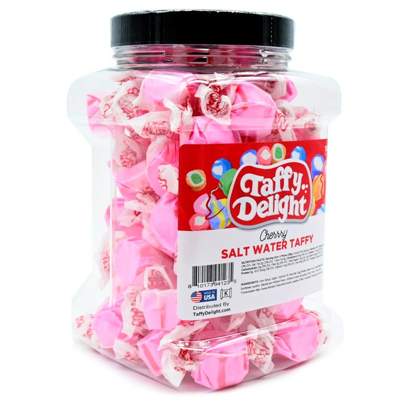 Taffy Delight Cherry Salt Water Taffy 16oz Jar