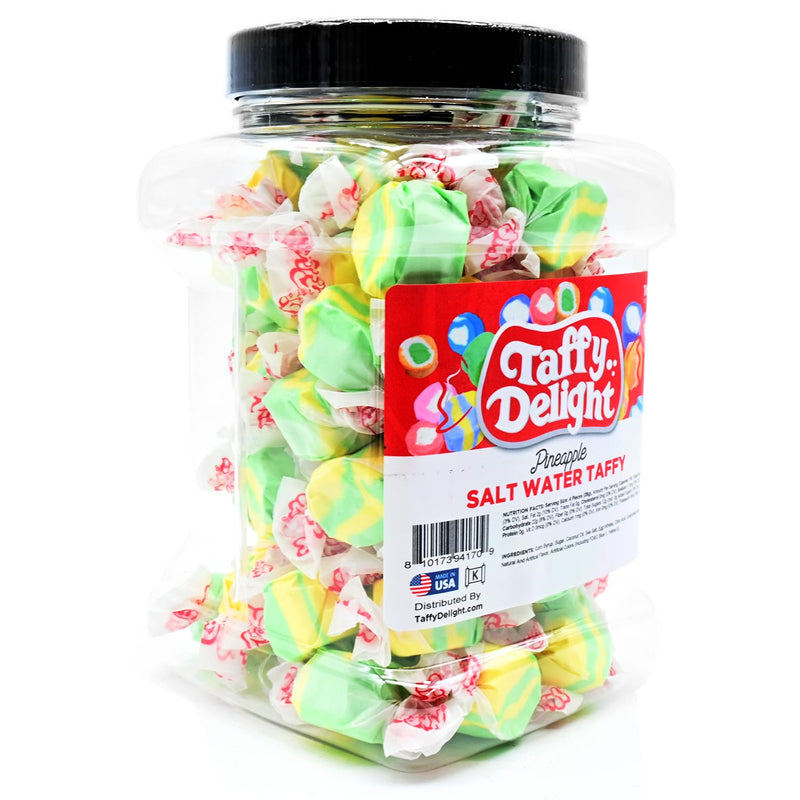 Taffy Delight Pineapple Salt Water Taffy 16oz Jar