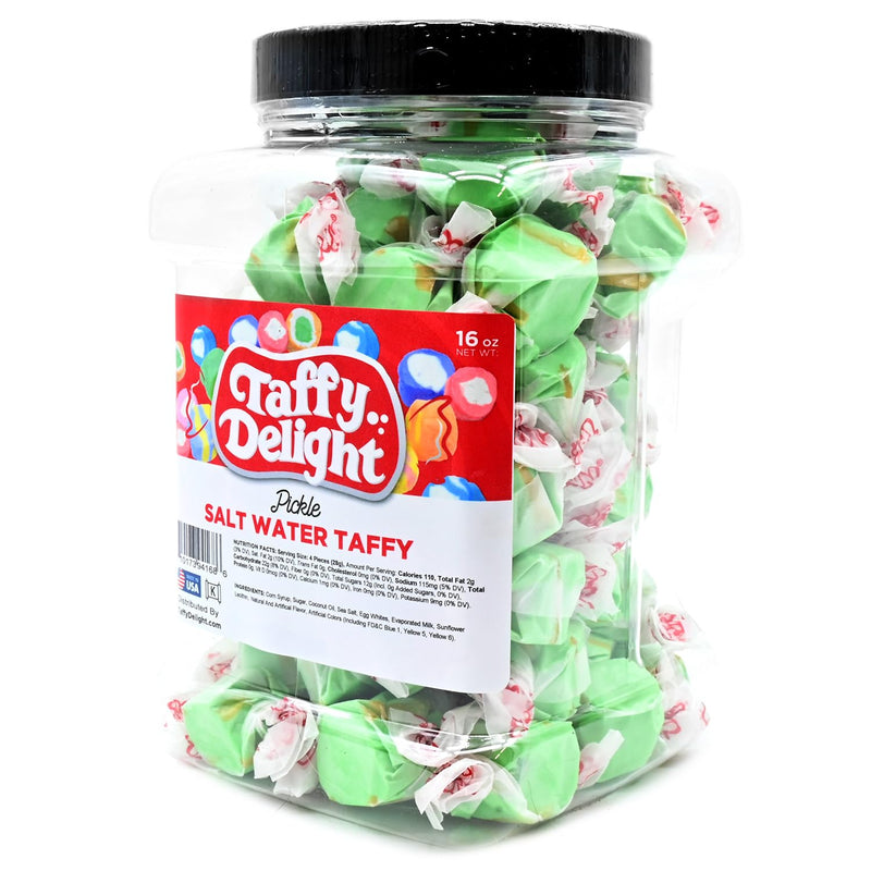 Taffy Delight Pickle Salt Water Taffy 16oz Jar