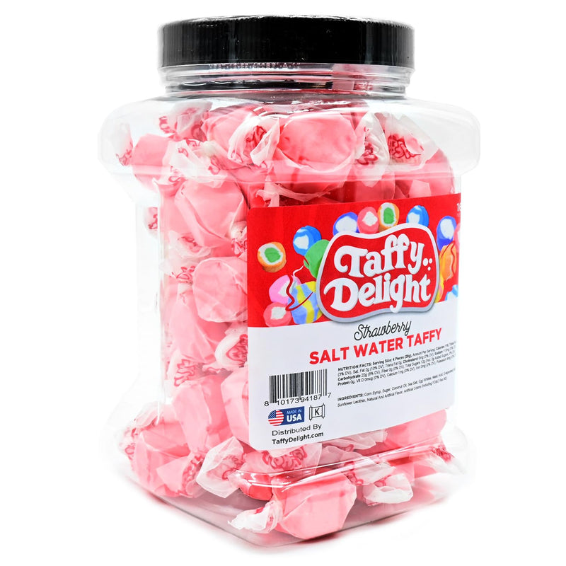 Taffy Delight Strawberry Salt Water Taffy 16oz Jar